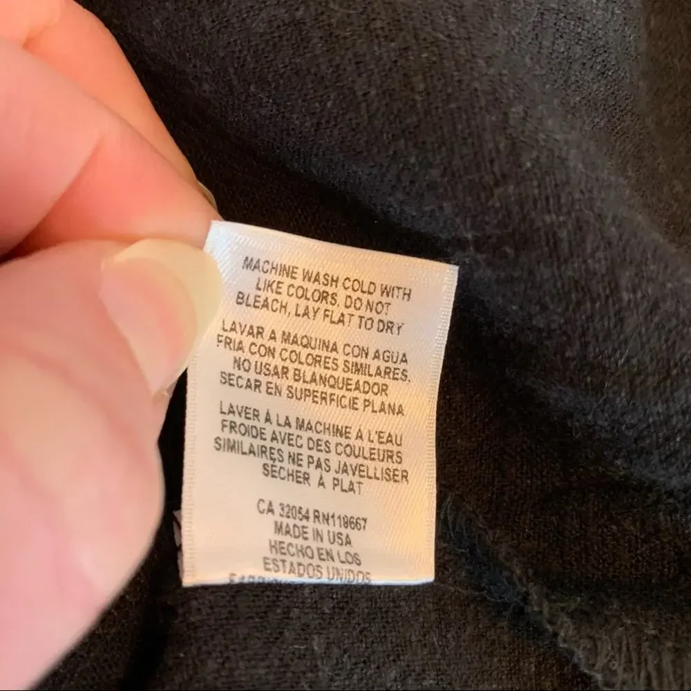 Rachel Pally black linen blend duster jacket size Small